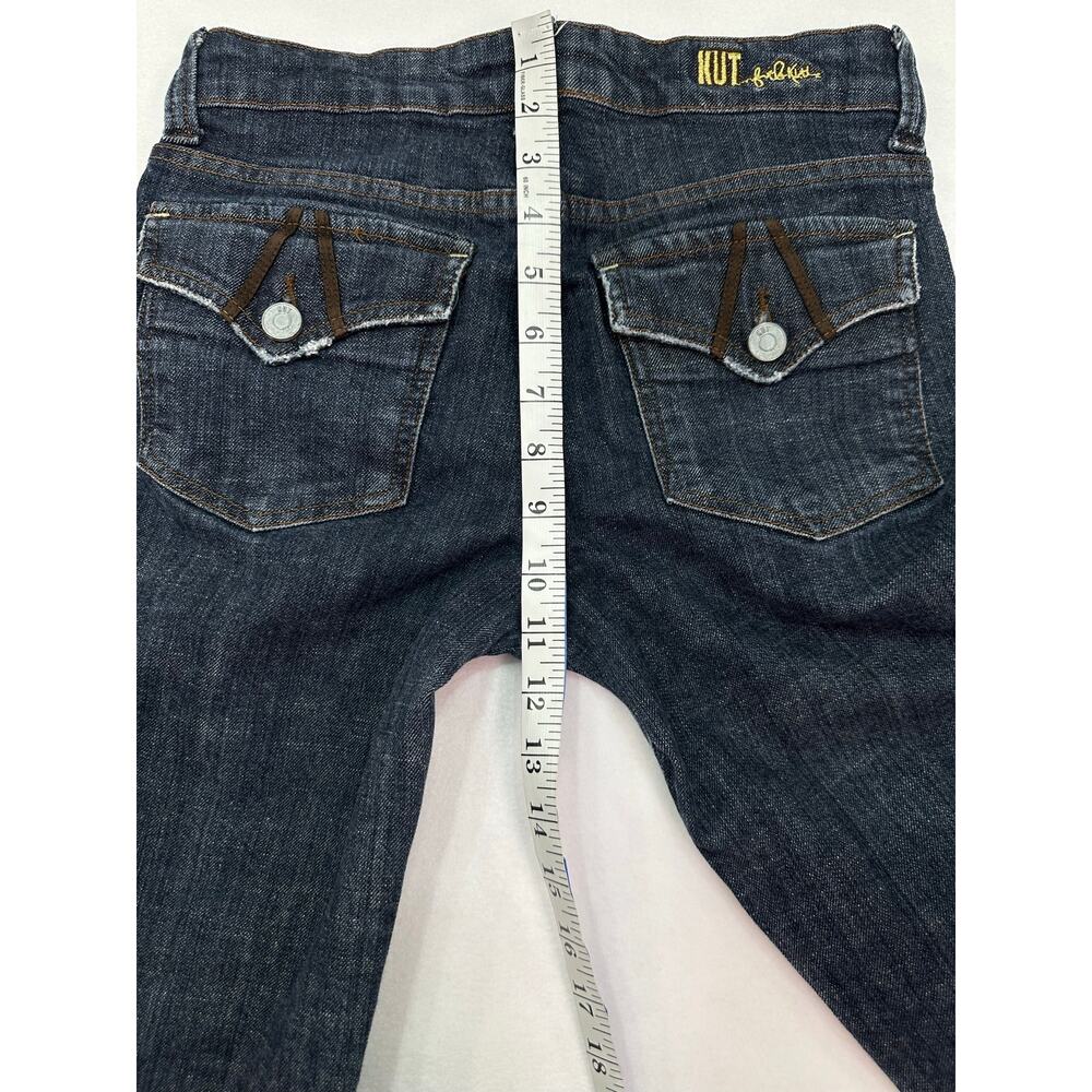 KUT From The Kloth Y2K Dark Wash Cropped Flap Pocket Jeans Size 2 - Picture 10 of 13